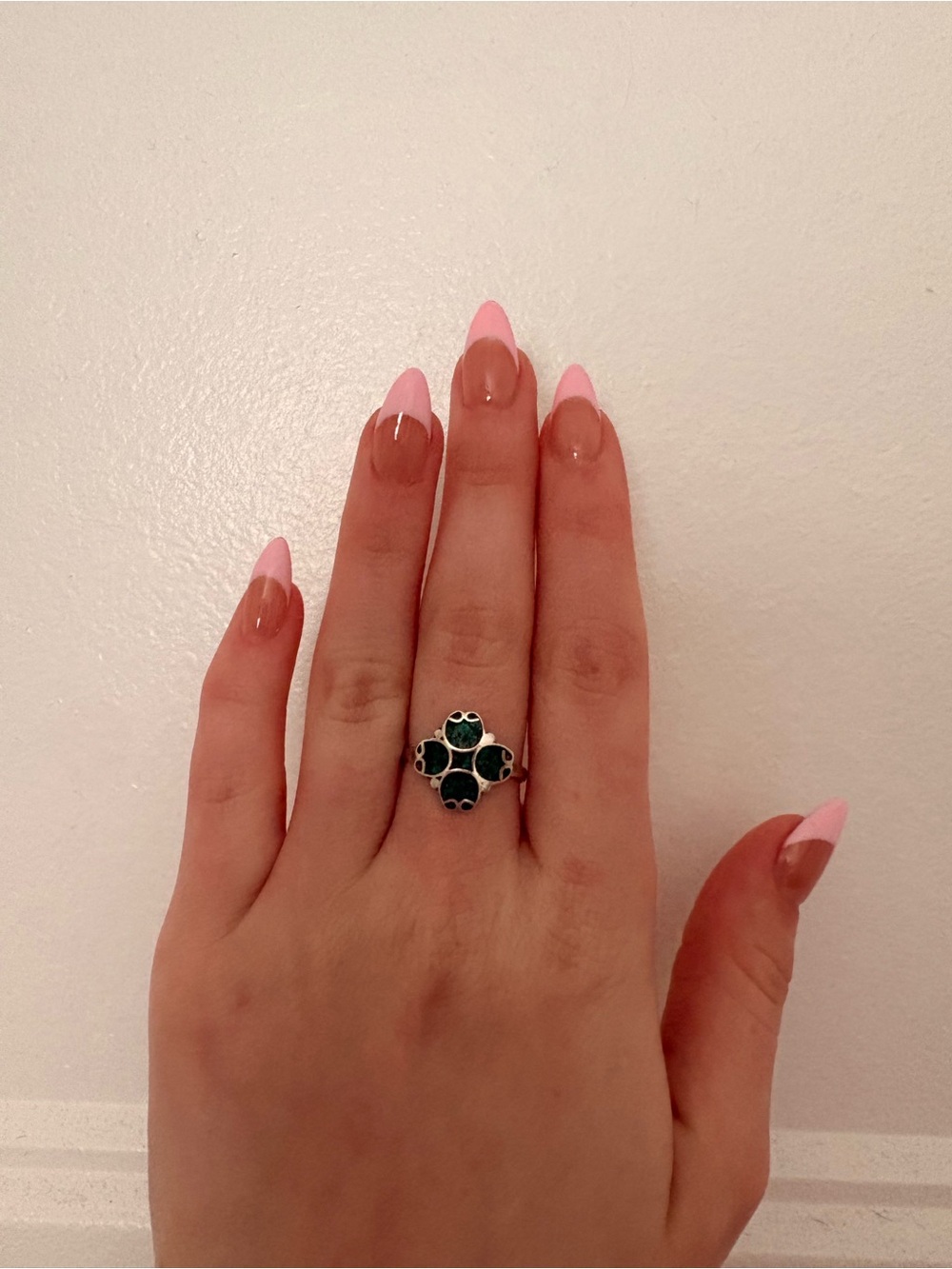 Green Gem Clover Ring - Women Jewelry